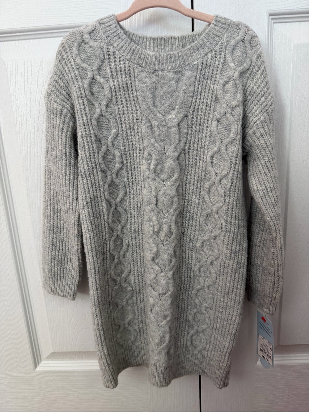 Cat & Jack Light Gray Cable Knit Pullover Dress